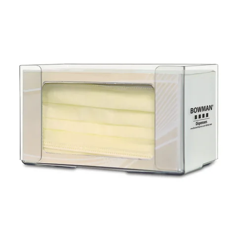 Bowman Dispensers/Marketlab-FP-121 PETG Single Face Mask Dispenser with Dual Mounting • 7.7"W x 4.13"D x 4.35"H