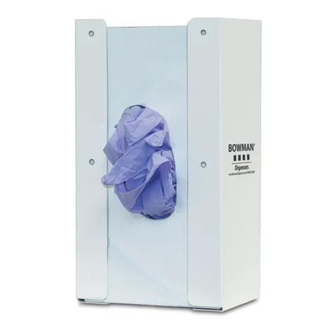 Bowman Dispensers/Marketlab-GB-144 Single Glove Box Dispenser, White Steel Cabinet Mount • 5.6"W x 3.8"D x 10"H