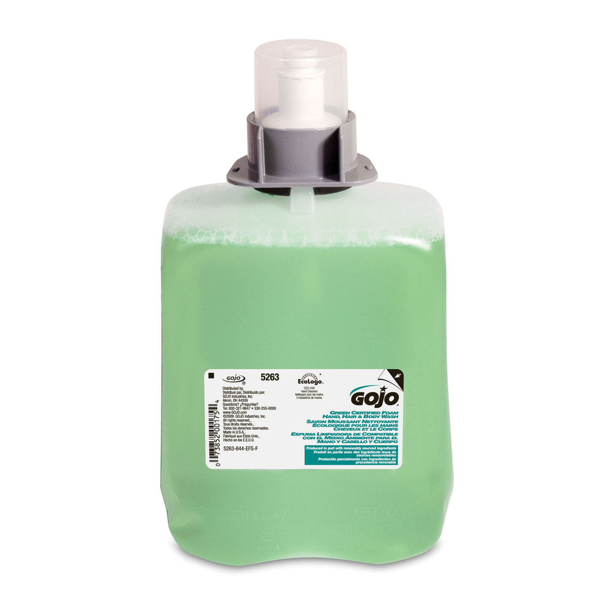 Gojo-5263-02 Green Certified Foam Hand, Hair & Body Wash (2/cs)