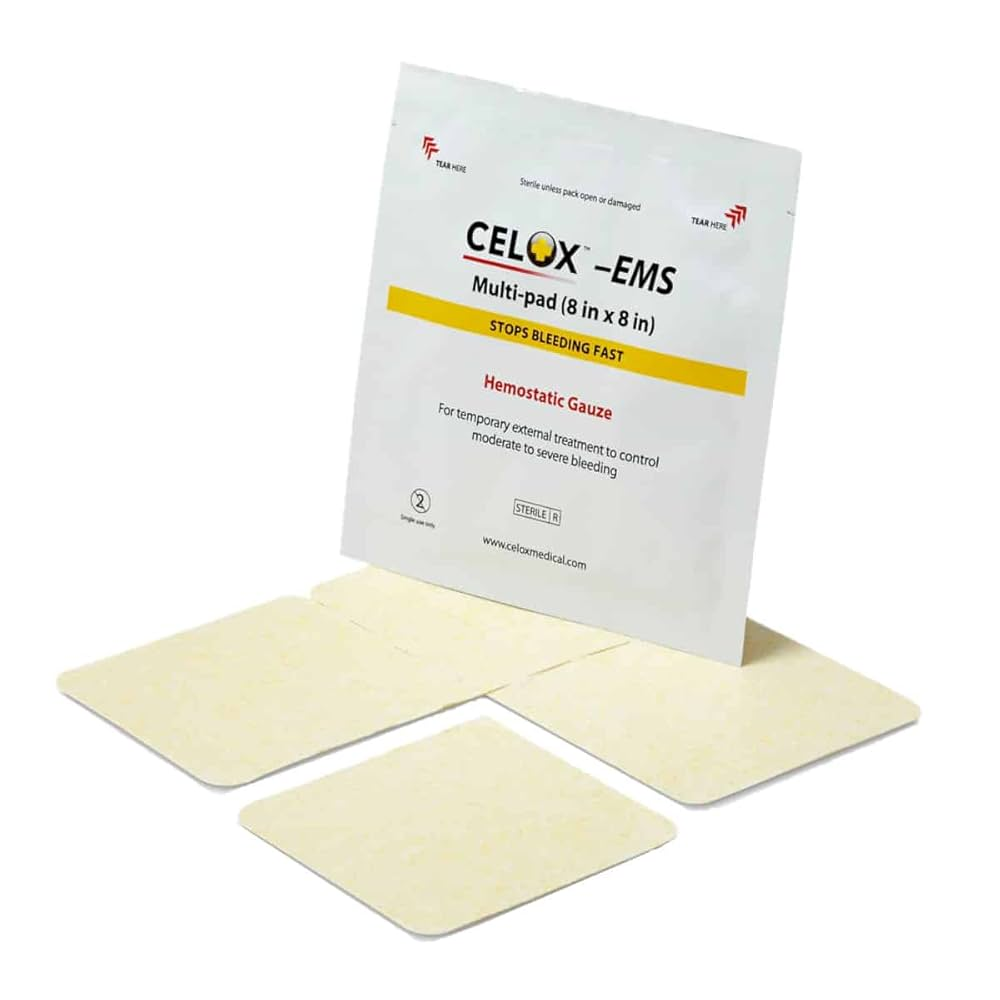 Safeguard Medical-30-255 Celox EMS Gauze Pads - 8" x 8"