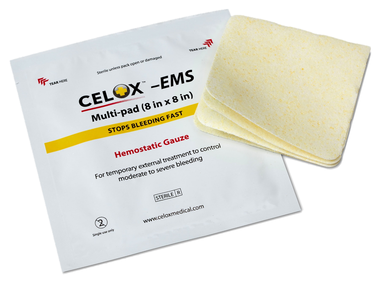 Safeguard Medical-30-255 Celox EMS Gauze Pads - 8" x 8"