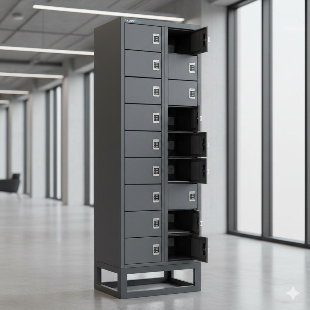 Luxor-KBSL053 Pro 10-Bay Large Device Wide Smart Locker (Wi-Fi, USB-C)
