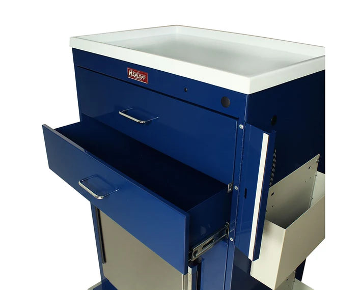 Harloff-MH5200B-Malignant Hyperthermia Cart with 1.8 Cubic Feet Follett Refrigerator, Two Drawers, Breakaway Lock & Accessories