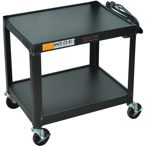 Luxor W26E Fixed Height Utility Cart - 24 x 26 x 18" (Black)
