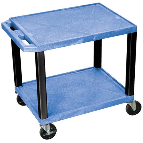 Luxor-WT26BUE-B Tuffy Open Shelf A/V Cart (24.5 x 24 x 18") (Blue with Black Legs)