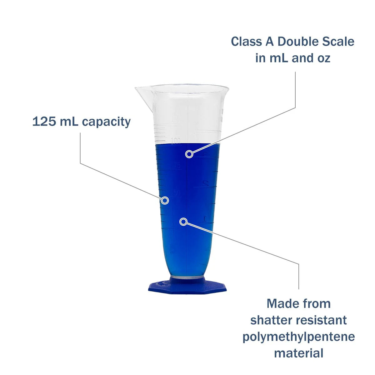 Apothecary Products Double-Scale Polymethylpentene Pharmaceutical Graduate