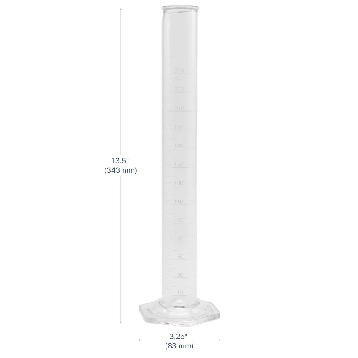Apothecary Products Pyrex® Metric Single Scale Graduated Glass Cylinder