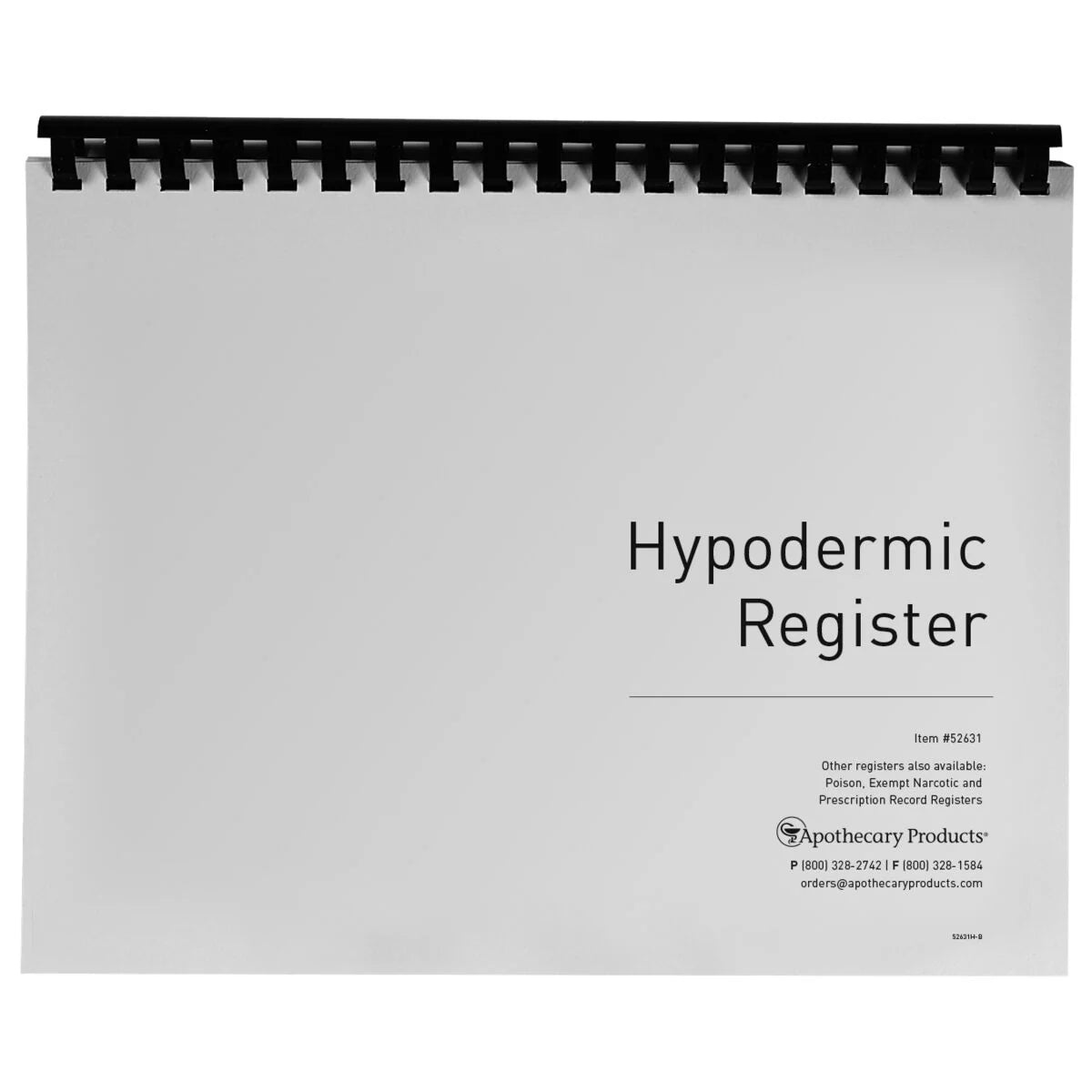 Apothecary Products-52631 Hypodermic & Needle Register