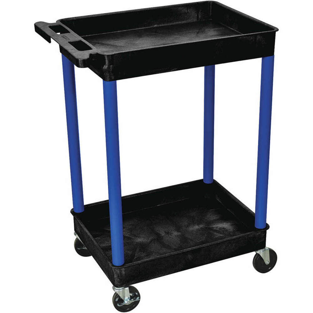 Luxor BKSTC11BU Utility Cart 300 Lb. Load Capacity 2 Shelves