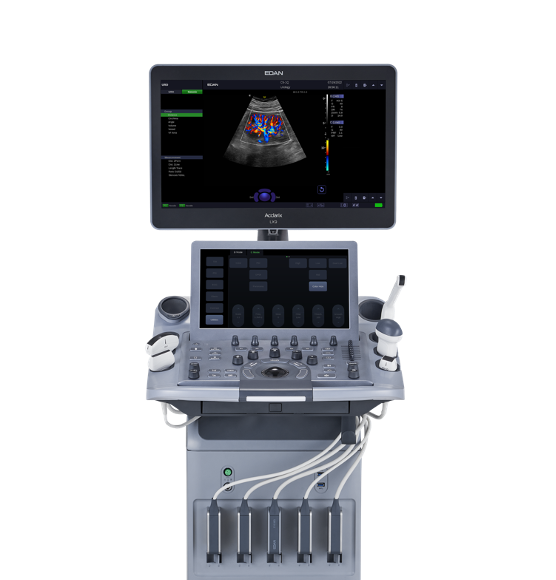 Sistema de ultrasonidos Doppler color con base en yeso EDAN-LX9 de Acclarix LX9 Premium. No incluye transductor.