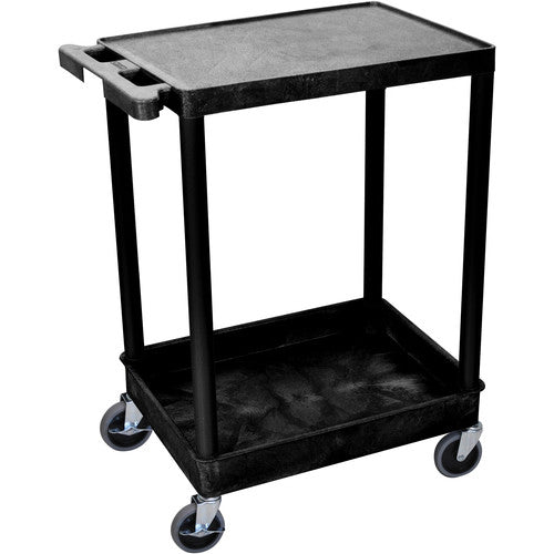 Luxor-TC21-B 32x24" Two Shelf Utility Cart (Black)