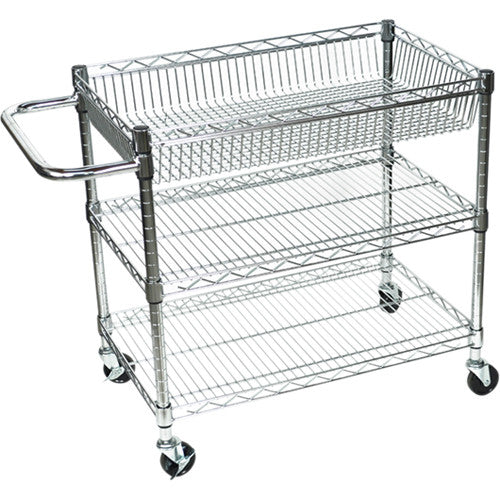 Luxor-WTC30 30" (H) 3-Shelf Wire Tub Cart