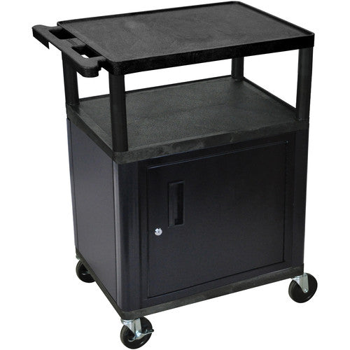 Luxor-LP34C-B 34" LP Table w/Cabinet (Black/Gray)