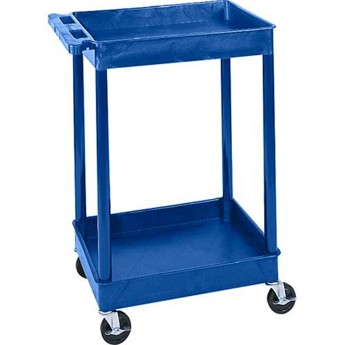 Luxor-BUSTC11BU STC11 24 x 18" Two Shelf Heavy-duty Utility Cart (Blue)
