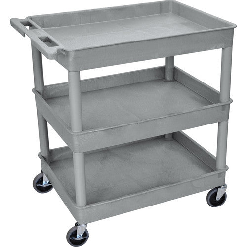 Luxor-TC111-G 32" x 24" Three Shelf Utility Cart (Gray)
