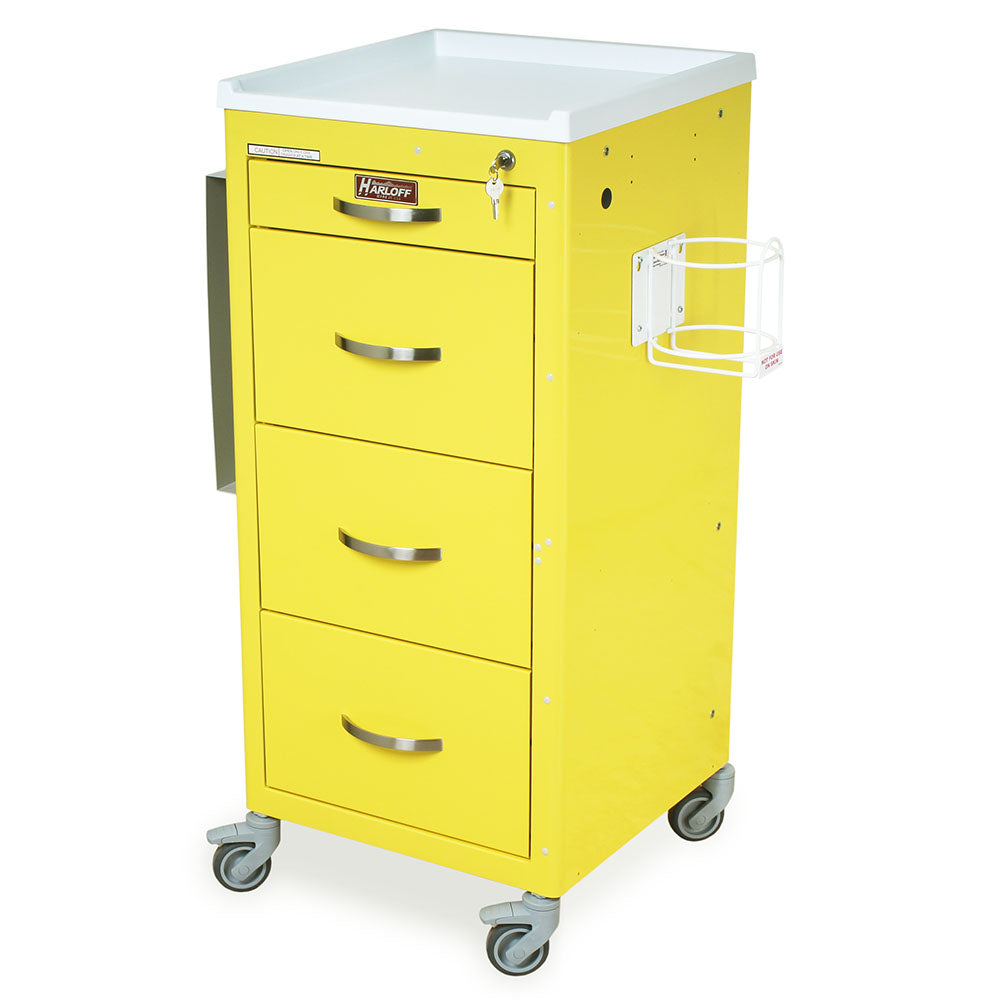 Harloff-M3DS1830K04-PPE-M-Series Mini Width Tall PPE Isolation Cart Four Drawers with Key Lock