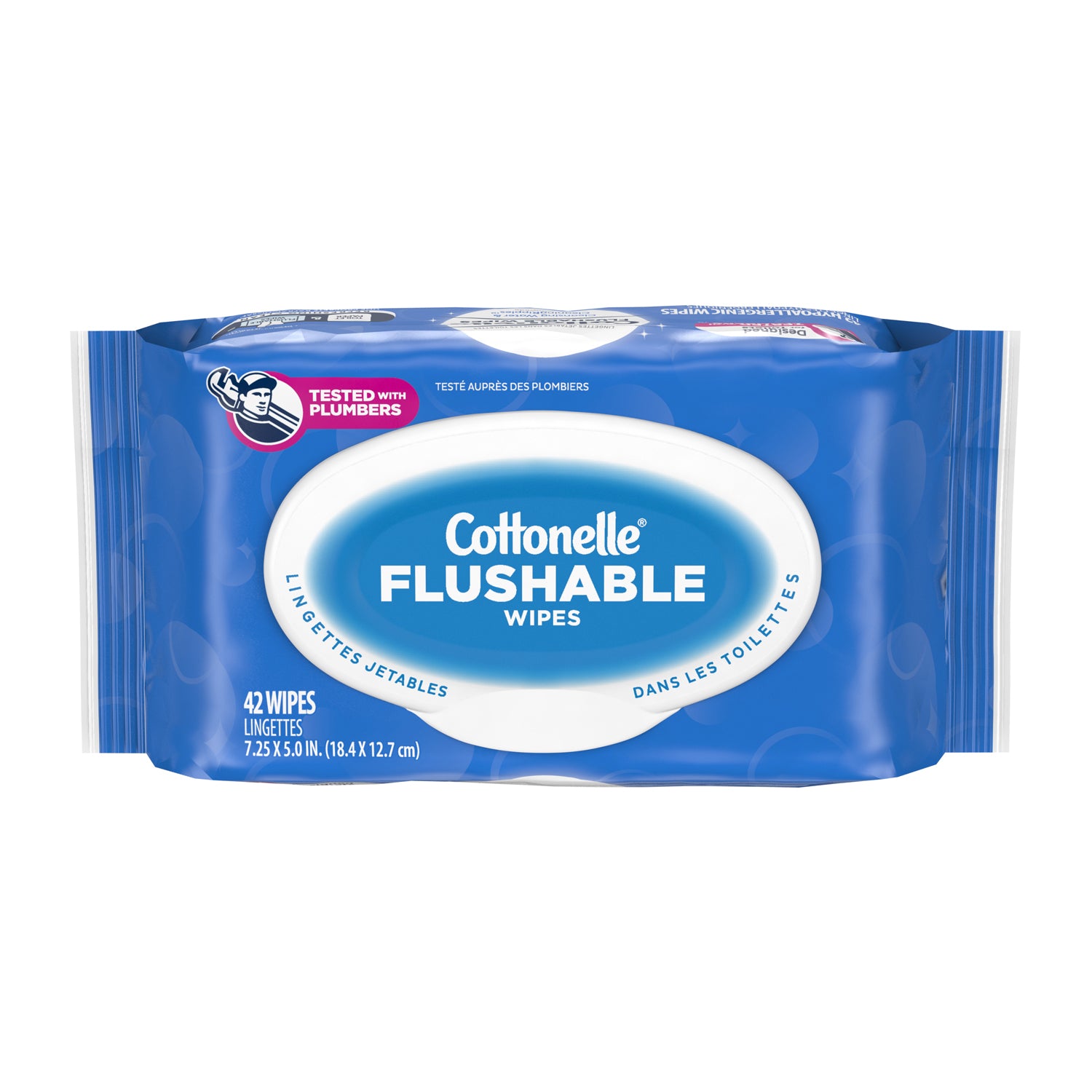 Kimberly-Clark-44932 Cottonelle® FreshCare Flushable Cleansing Cloths – Refill | 1-Ply | 42 Sheets/Pack | 8 Packs/Case