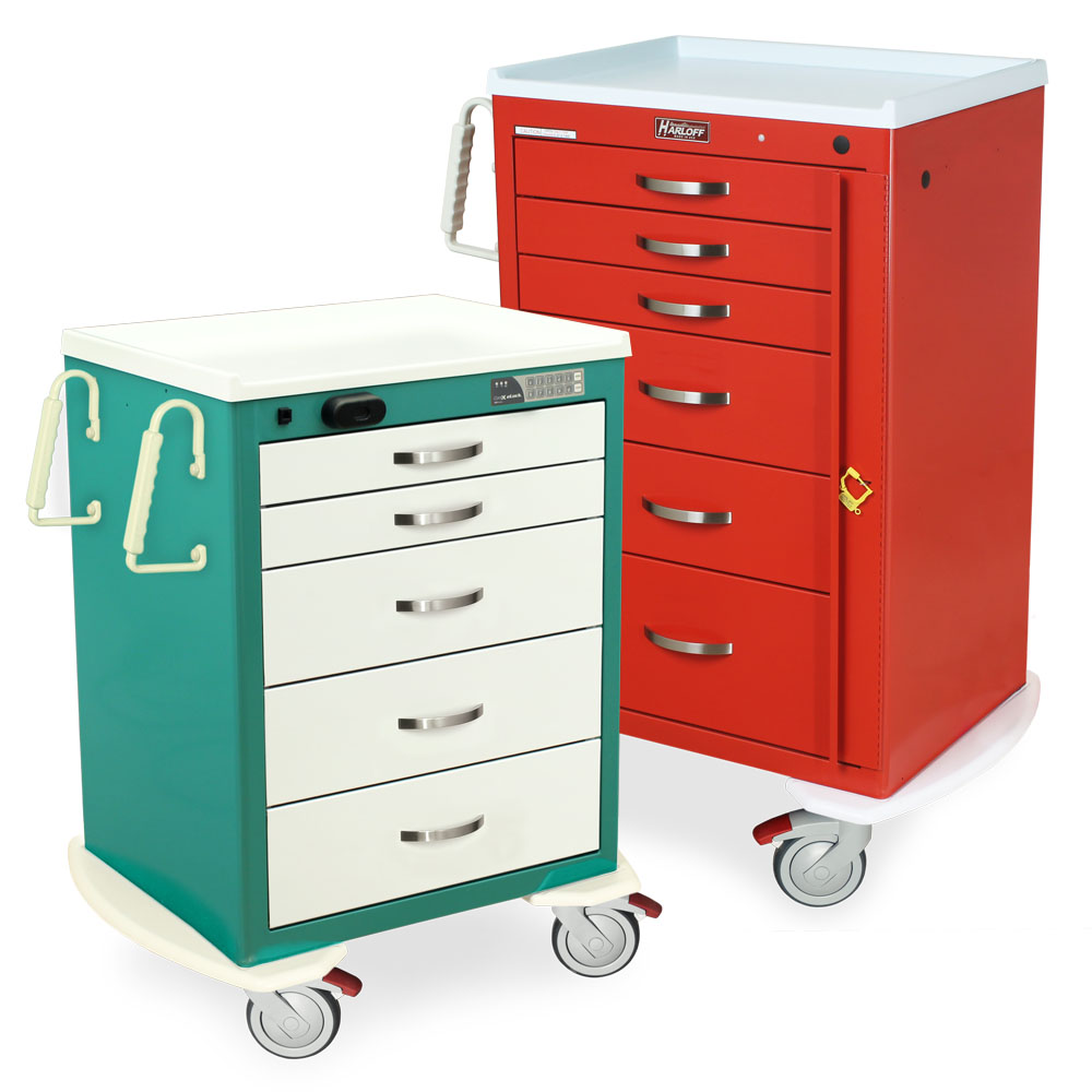 Harloff M-Series Medium Width Medical Procedure Carts, MDS24