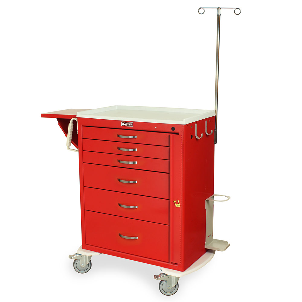 Harloff-MDS3030B06+MD30-EMG1-M-Series Standard Width Tall Emergency Crash Cart Six Drawers with Breakaway Lock, MD30-EMG1 Package