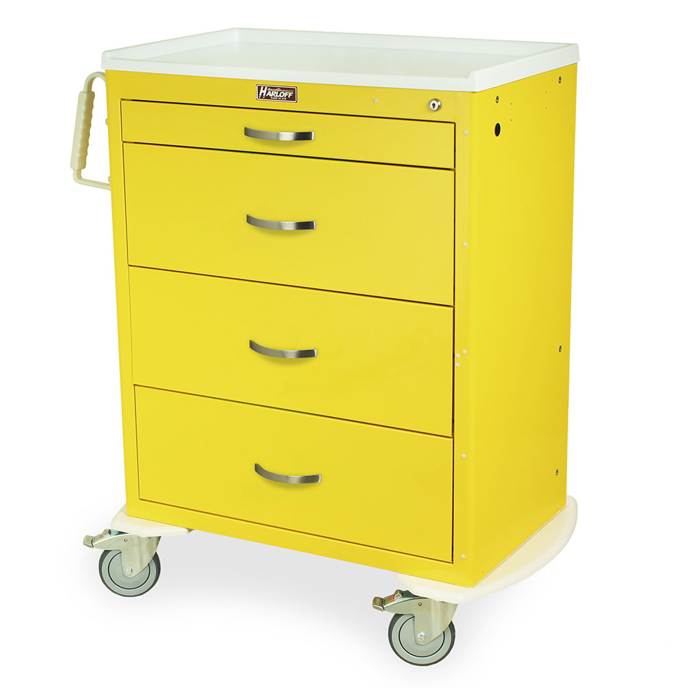 Harloff-MDS3030K04-M-Series Standard Width Tall Isolation Cart Four Drawers with Key Lock