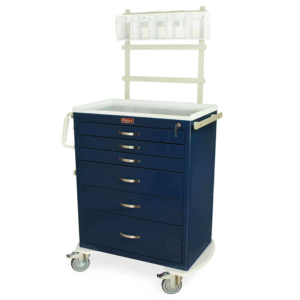 Harloff-MDS3030K06+MD30-ANS-M-Series Standard Width Tall Anesthesia Cart Six Drawers with Key Lock, MD30-ANS Package