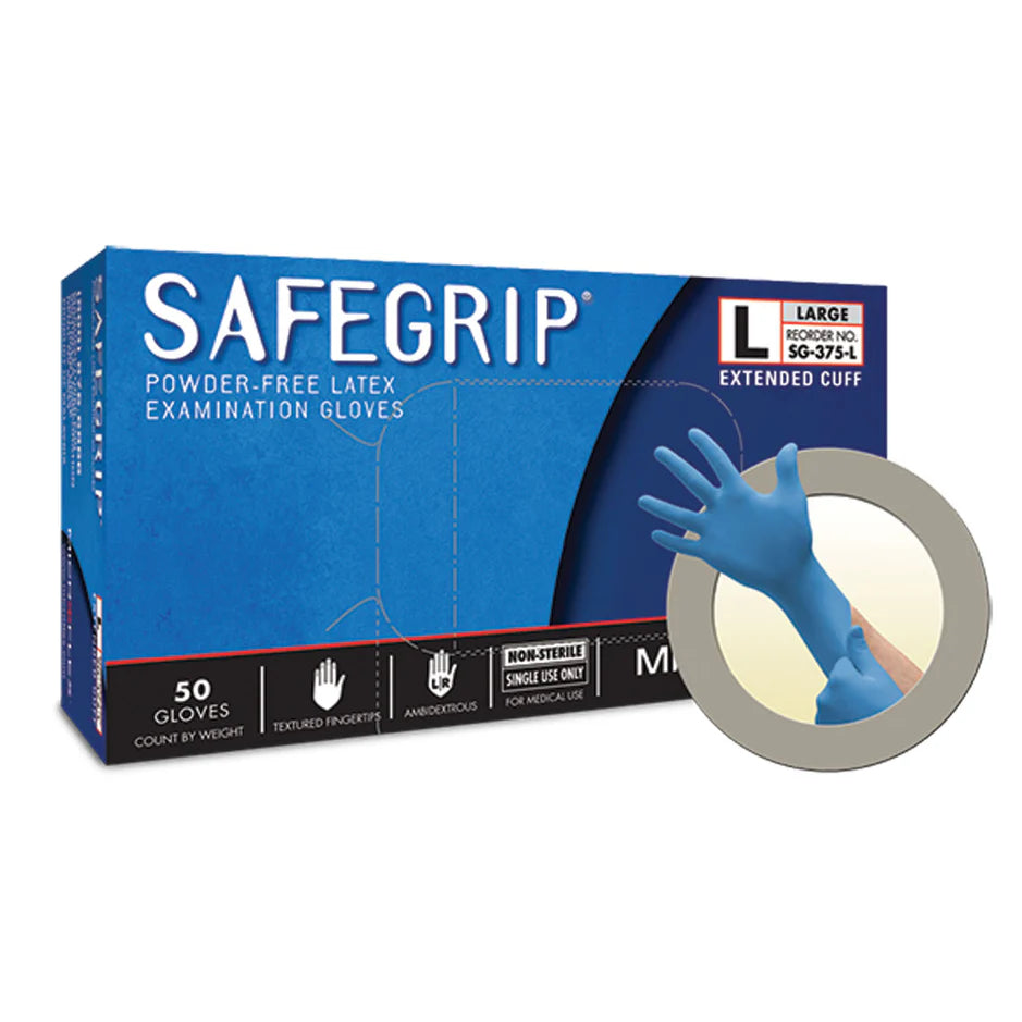 Ansell Microflex Safegrip® Powder-Free Extended Cuff Latex Exam Gloves
