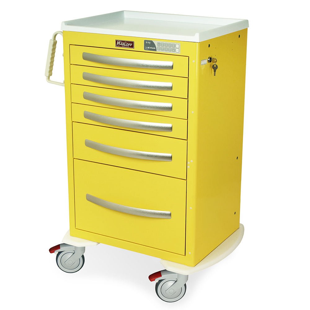 Harloff A-Series Medium Width Aluminum Locking Medical Cart, MPA24