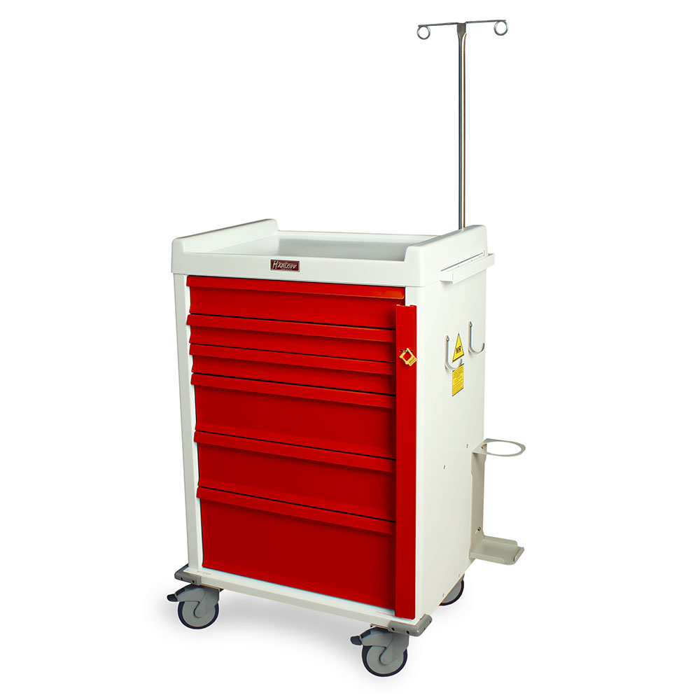 Harloff-MR6B-EMG-MR-Conditional Emergency Cart Six Drawer with Breakaway Lock, Accessory Package