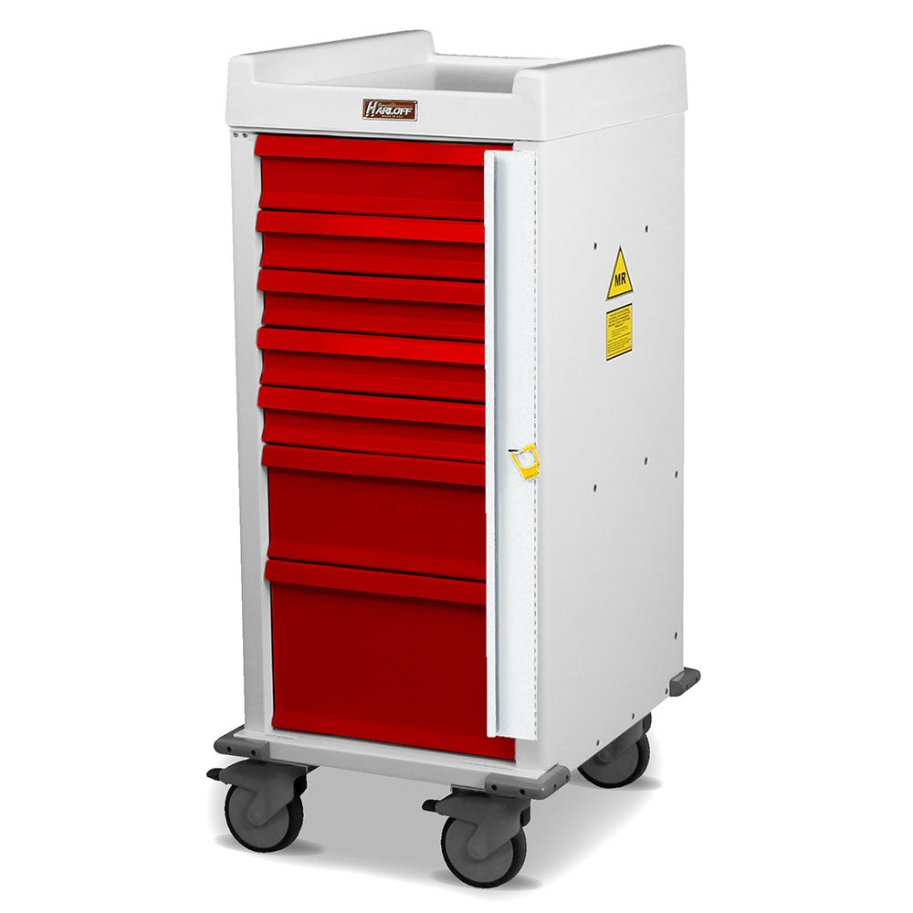 Harloff-MRN7B-Narrow Body MR-Conditional Emergency Cart Seven Drawer with Breakaway Lock