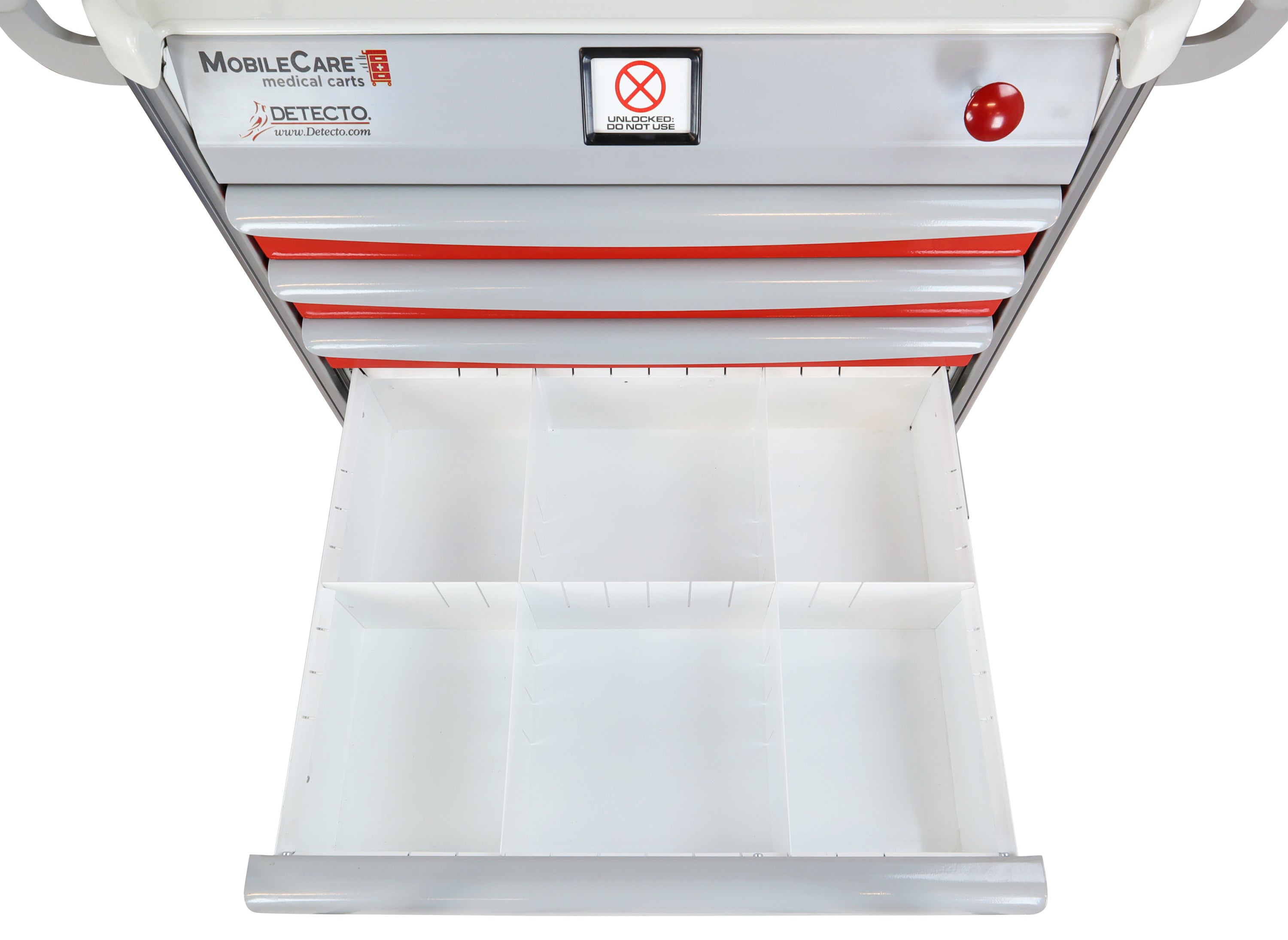 Detecto MobileCare Series Medical Cart, Red, 23 in. Electronic