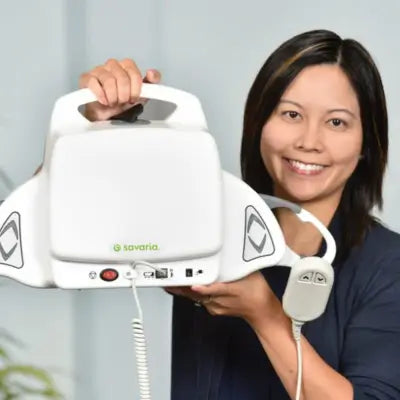 Adjustable portable ceiling lifts for disabled users with safety features.