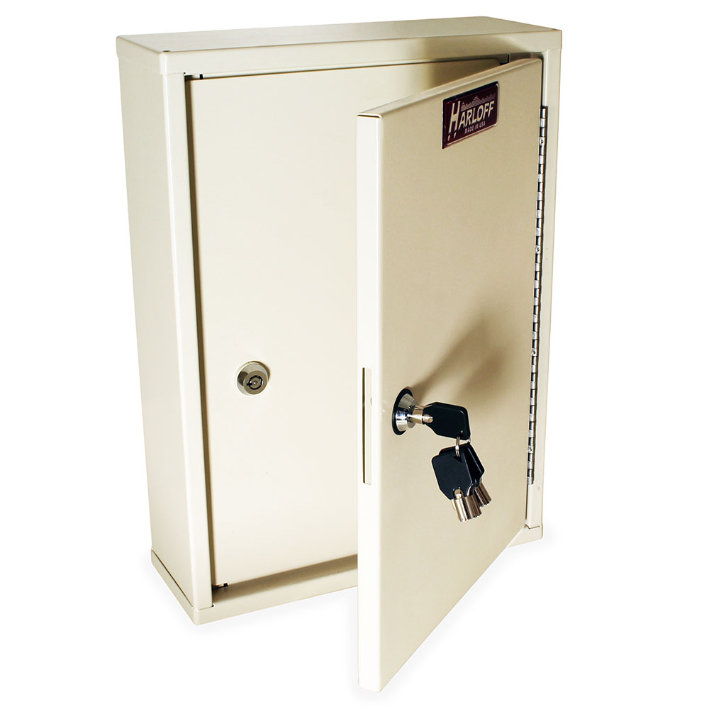Harloff-NC16A12-DT2-Thin Profile Narcotics Cabinet, Outer Door & Inner Door with Tubular Lock, 16"H x 12"W x 4"D