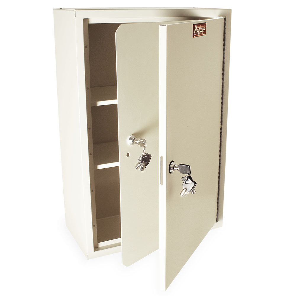 Harloff-NC24C16-DT2-Tall Narcotics Cabinet, Outer Door & Inner Door with Tubular Lock, 24"H x 16"W x 8"D