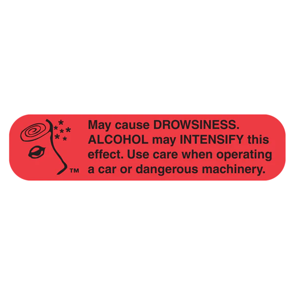 Apothecary Products-40001 "DROWSINESS/ALCOHOL" Label