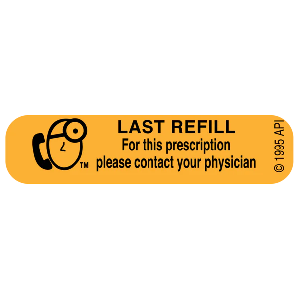 Apothecary Products-41213 "LAST REFILL" Label