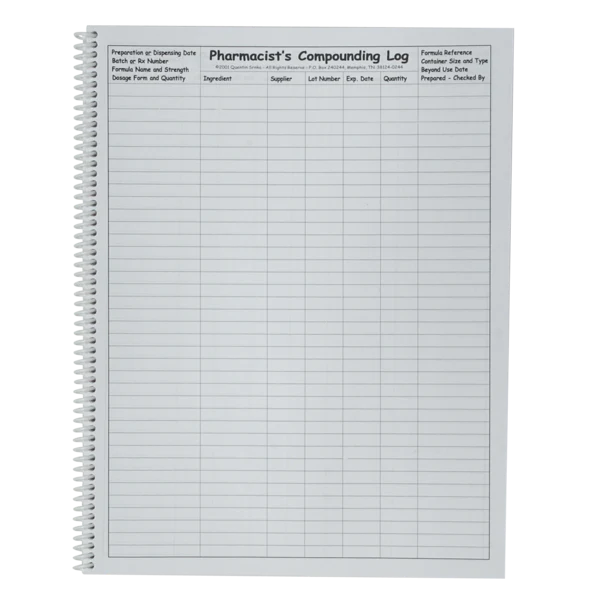 Apothecary Products-52628 Pharmacist's Compounding Tools Log Book