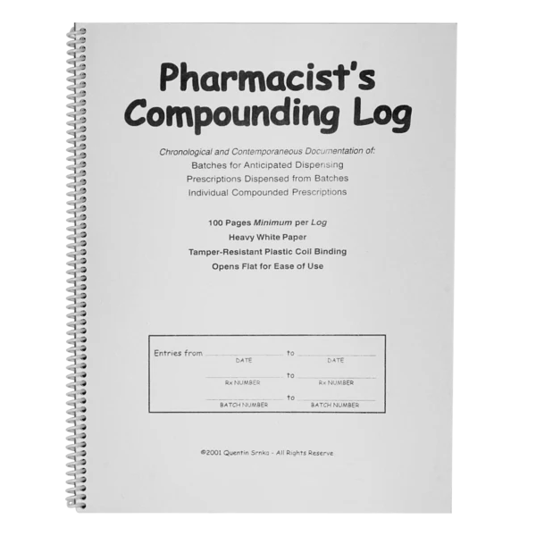 Apothecary Products-52628 Pharmacist's Compounding Tools Log Book