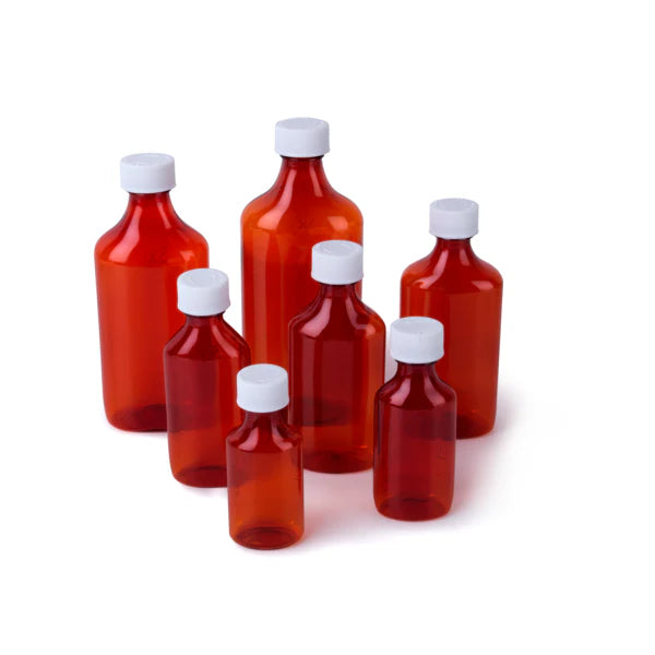 Apothecary Products-30680 Ezy Dose® Amber Oval Pharmacy Bottle 2 oz