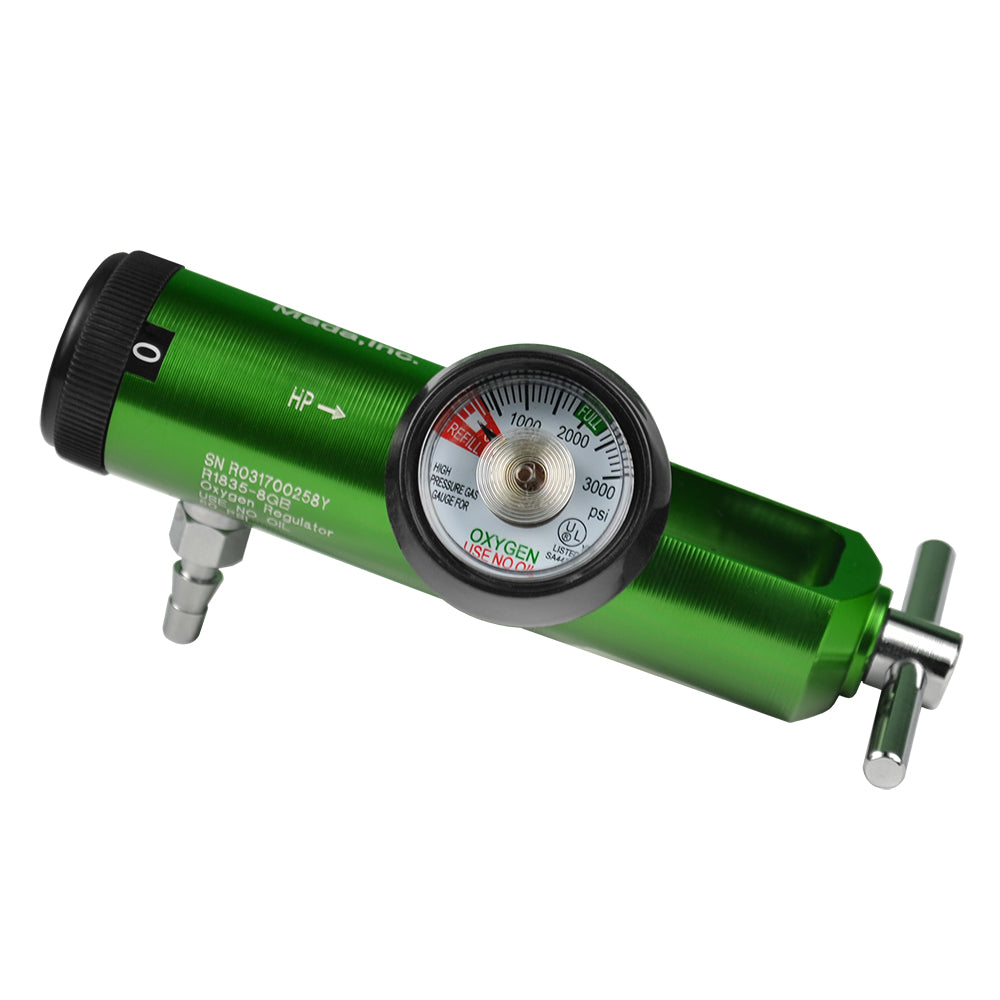 Mada Medical-R1835-8GB Click Regulator (1/2 - 15 LPM) CGA-870 yoke with barb (1 EA)