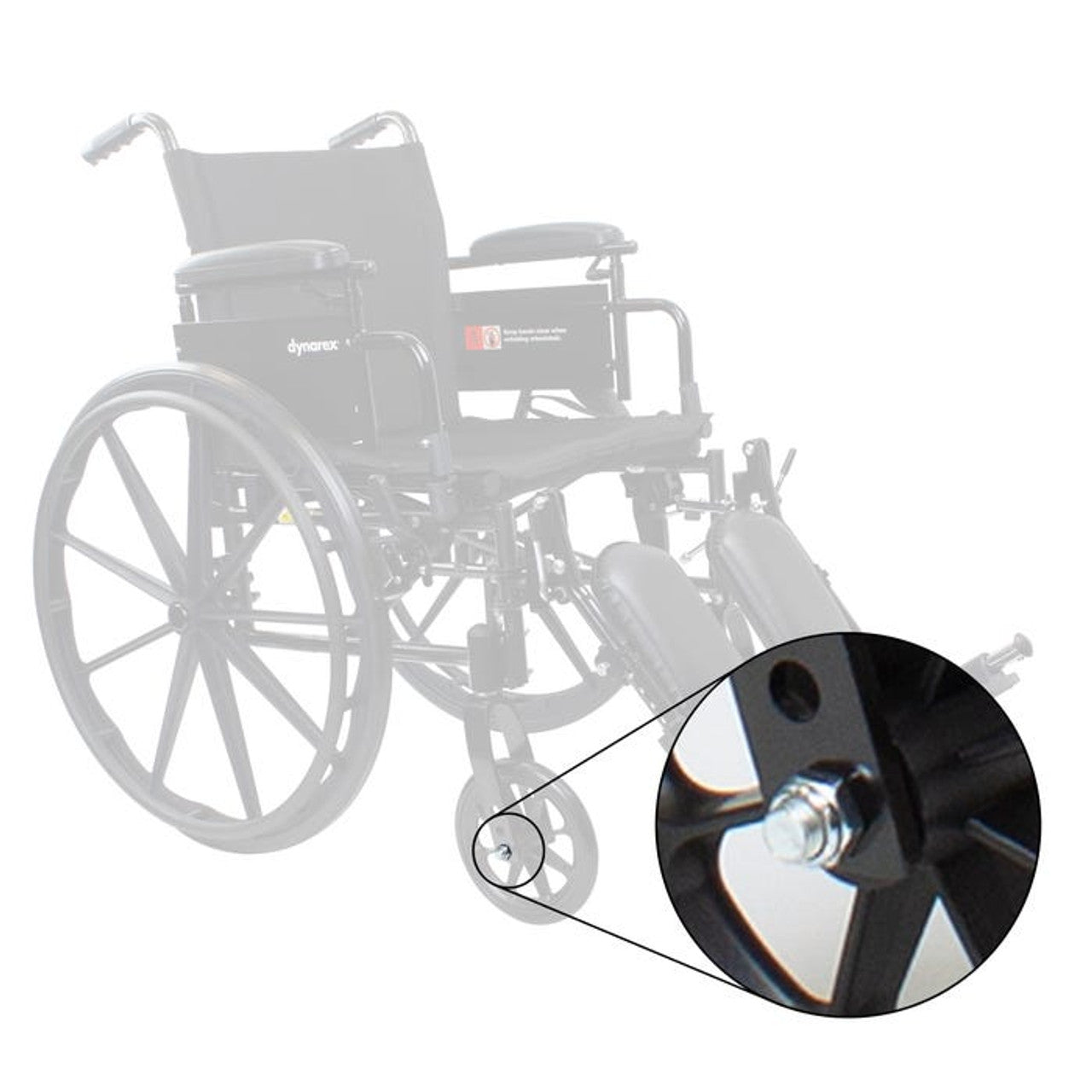 Dynarex DynaRide Wheelchair Caster Axle and Nut Silver, 1