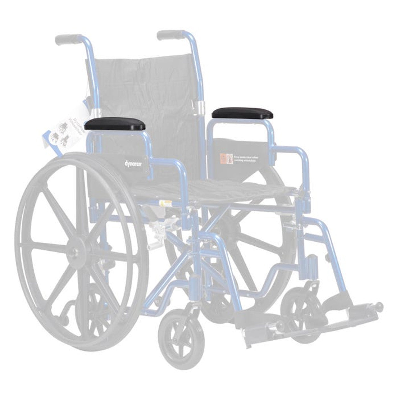 Dynarex-RPWC18-FA DynaRide Wheelchair Full Length Arm Pad (Pair) Black, 1