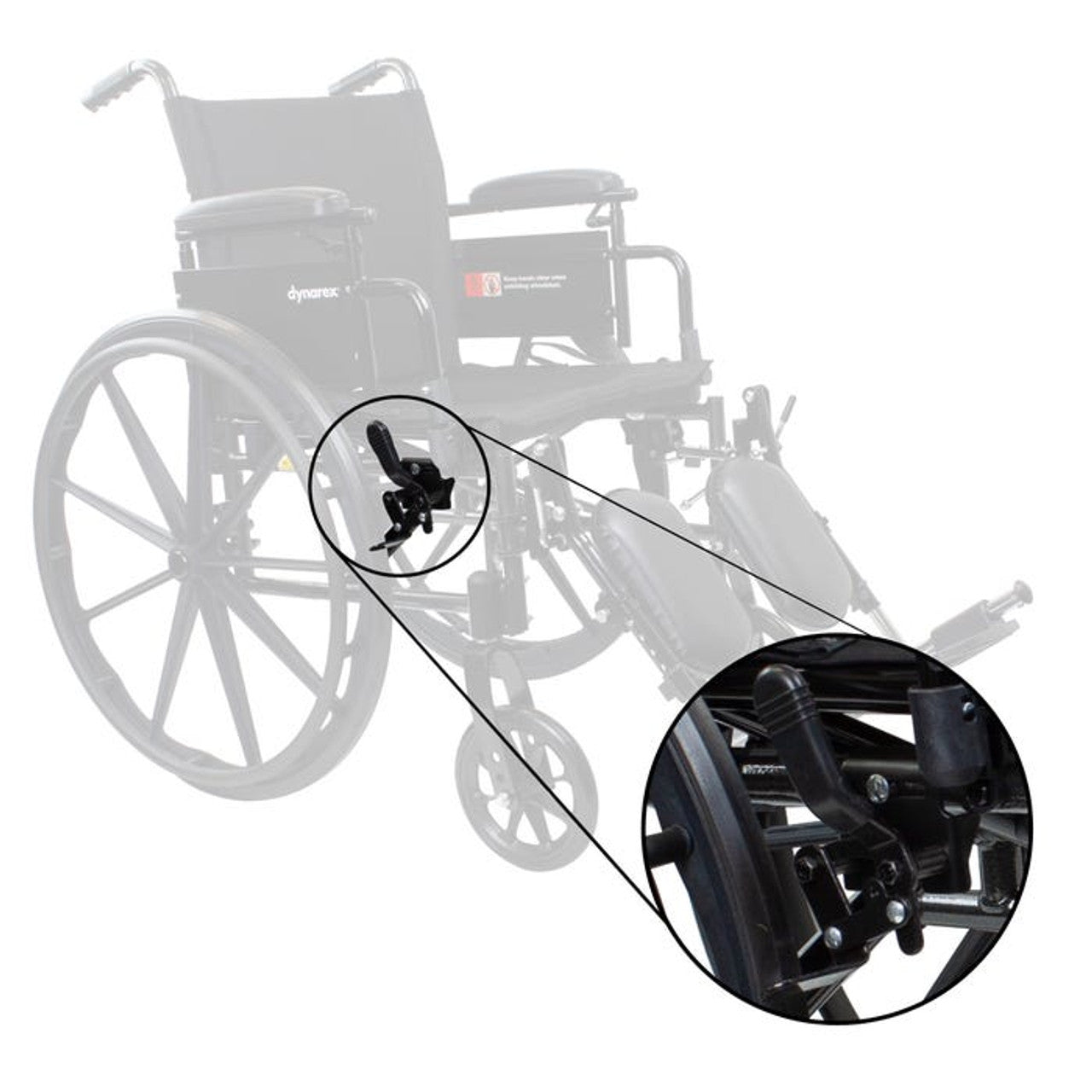 Dynarex DynaRide Wheelchair Push to Lock (Left) Black, 1