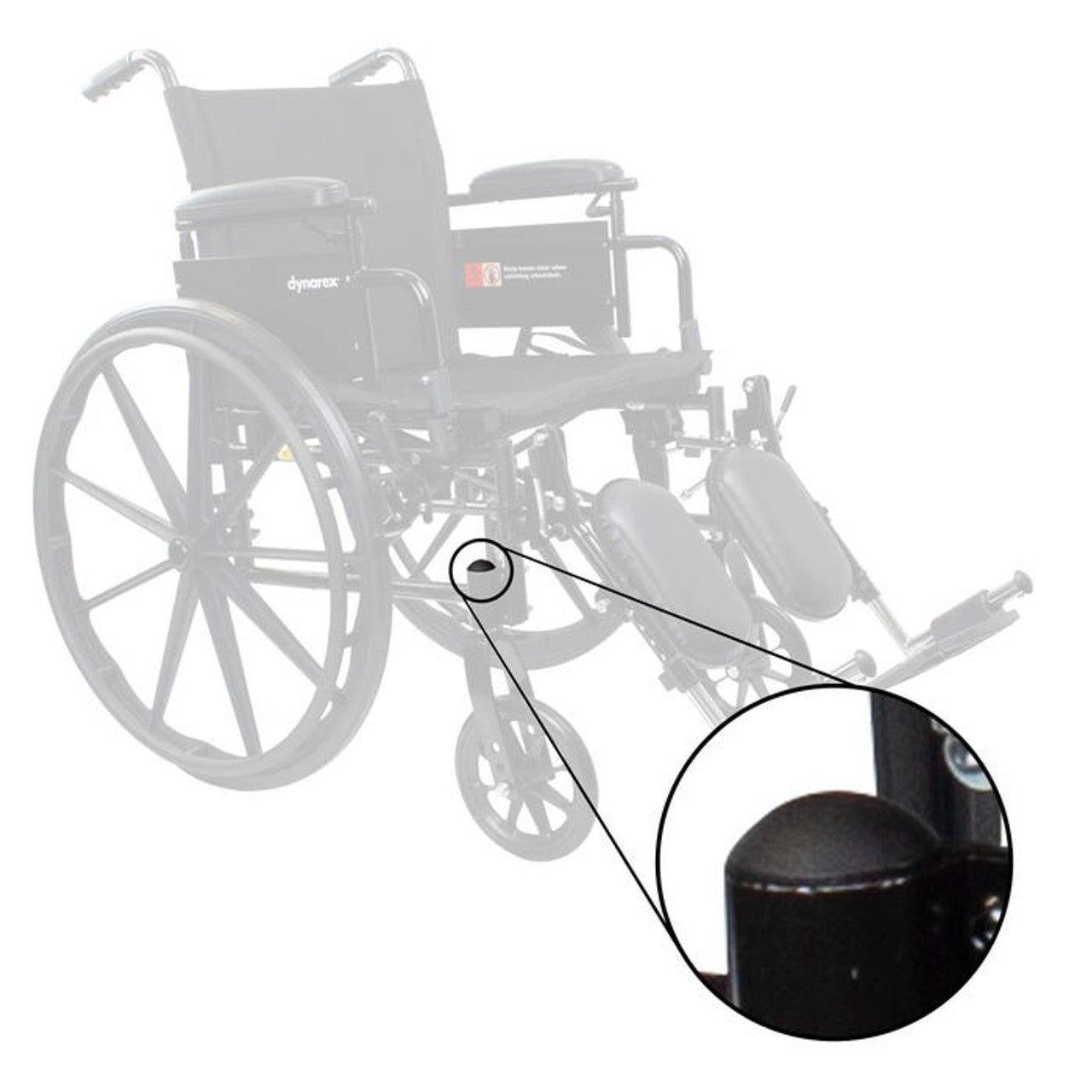 Dynarex-RPWC17 DynaRide Wheelchair Front Fork Stem Cap Black, 1