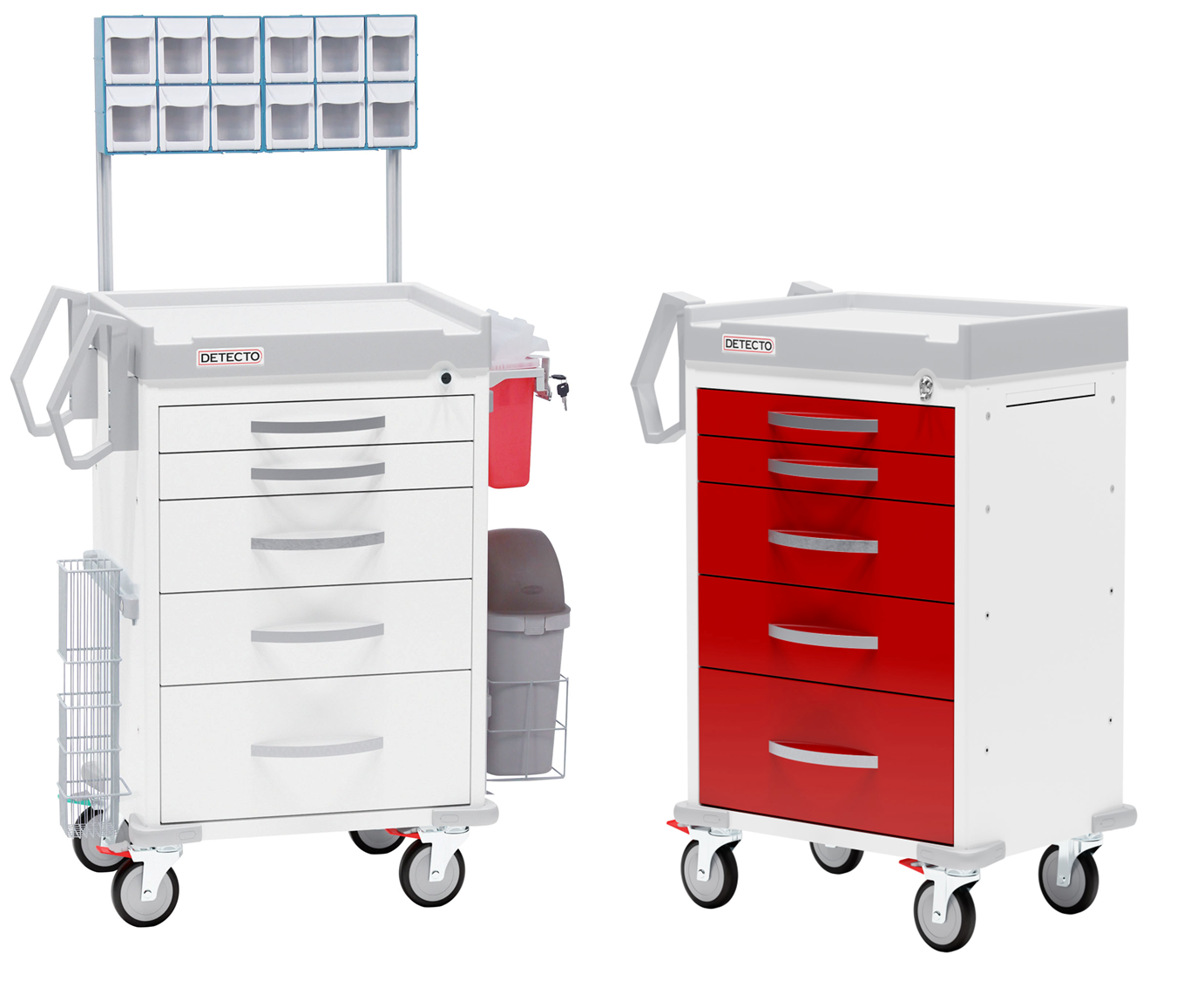 Detecto MobileCare Series Medical Cart, Red, 23 in. Electronic