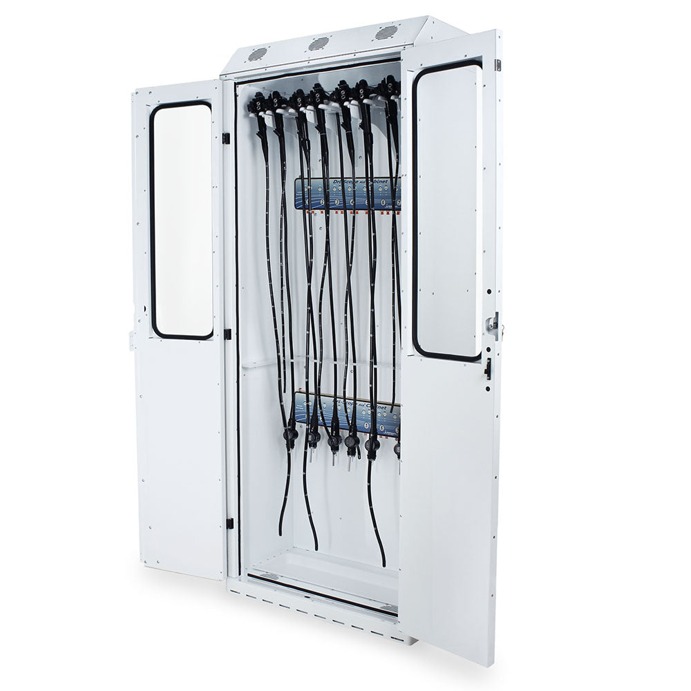 Harloff-SC8036DRDP-14-DSS3316-Stainless Steel SureDry High Volume 16 Scope Drying Cabinet with Dri-Scope Aid - Key Locking Tempered Glass Doors