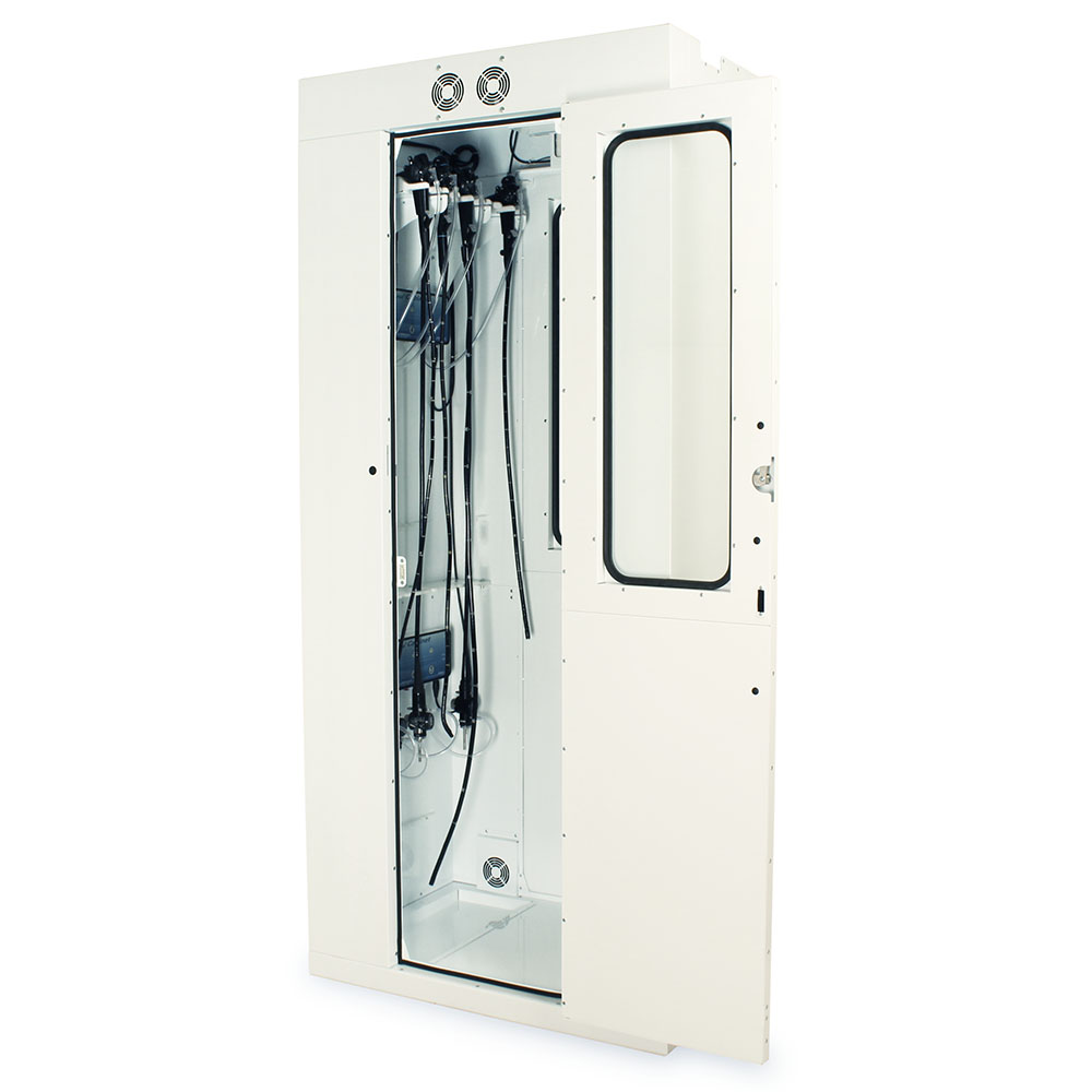 Harloff-SC80WTDRDP-10-DSS2305-Powder Coated Steel SureDry Pass Through 10 Scope Drying Cabinet with Dri-Scope Aid - Key Locking Tempered Glass Doors