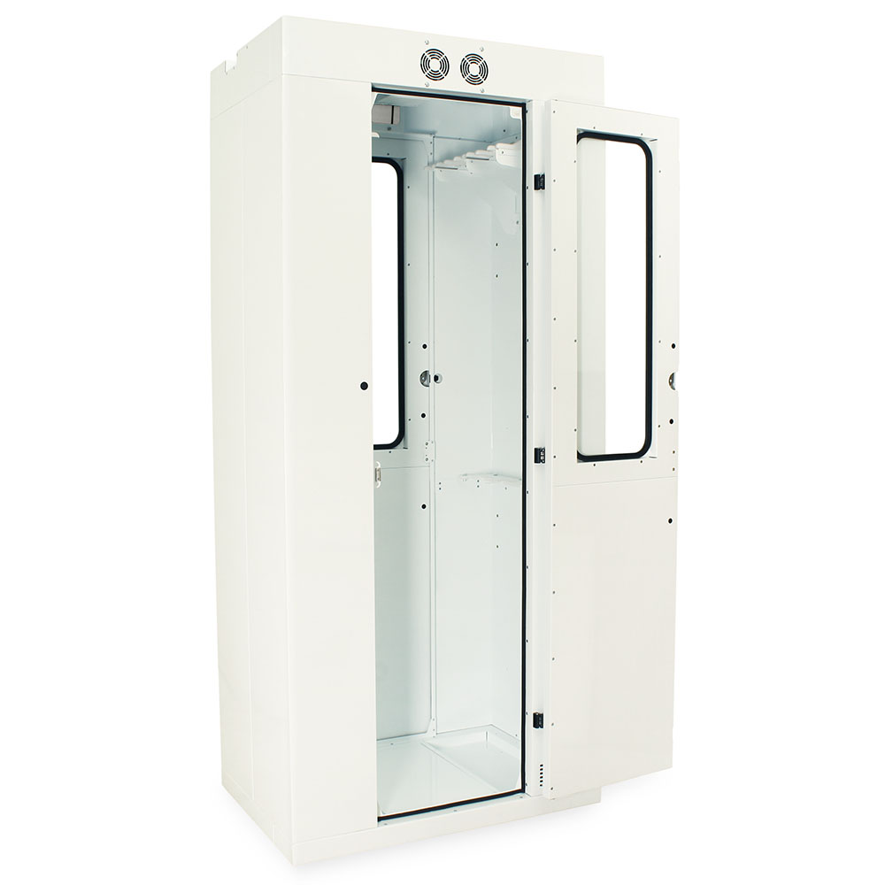 Harloff-SC80WTDRDP-10-Powder Coated Steel SureDry Pass Through 10 Scope Drying Cabinet - Key Locking Tempered Glass Doors