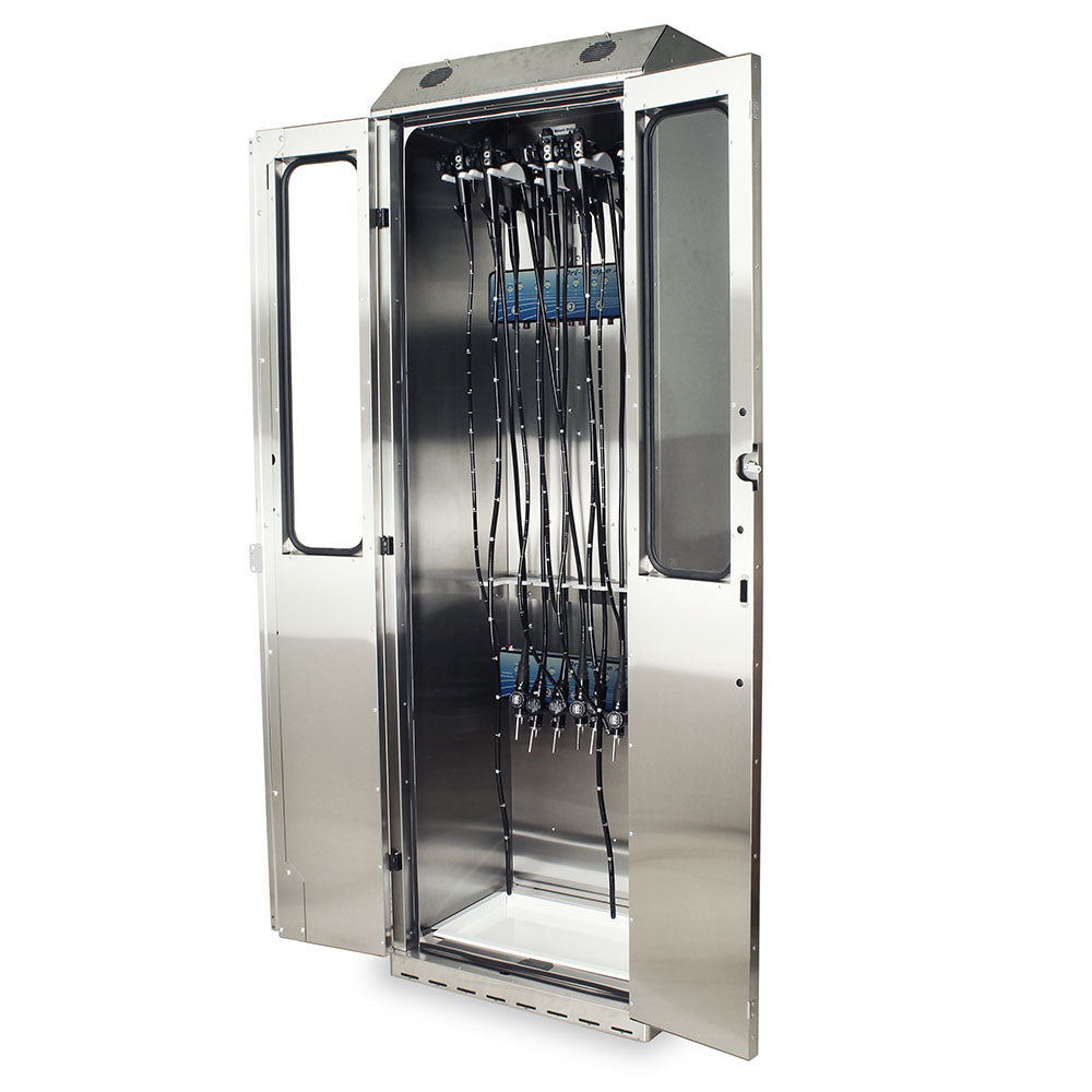 Harloff-SCSS8030DRDP-DSS2310-Powder Coated Steel SureDry 10 Scope Drying Cabinet with Dri-Scope Aid - Key Locking Tempered Glass Doors