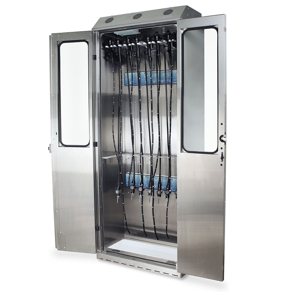Harloff-SCSS8036DRDP-14-DSS3316-Stainless Steel SureDry 14 Scope Drying Cabinet with Dri-Scope Aid - Basic Electronic Push Button Locking Tempered Glass Doors
