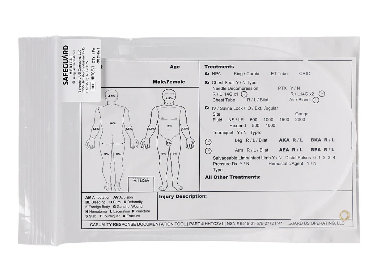 Safeguard Medical-HHTC3V1-CA Casualty Card, Army - 4.25" x 6.5" (200/CS)